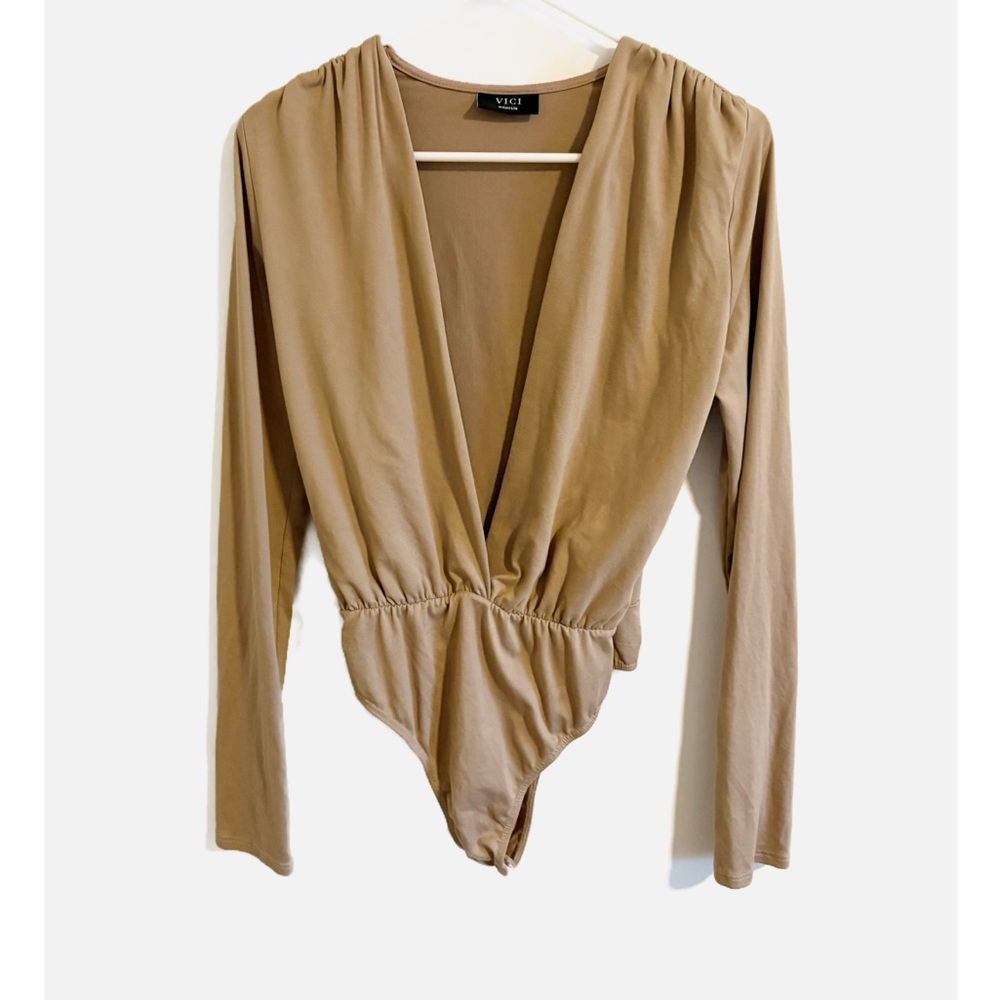 Vici Nude Neutral Deep Plunge Bodysuit